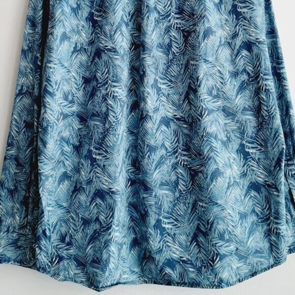 GAP 100% Cotton Classic Fit Button Down Shirt Tropical Print Blue Men's Sz XXL - Picture 10 of 13